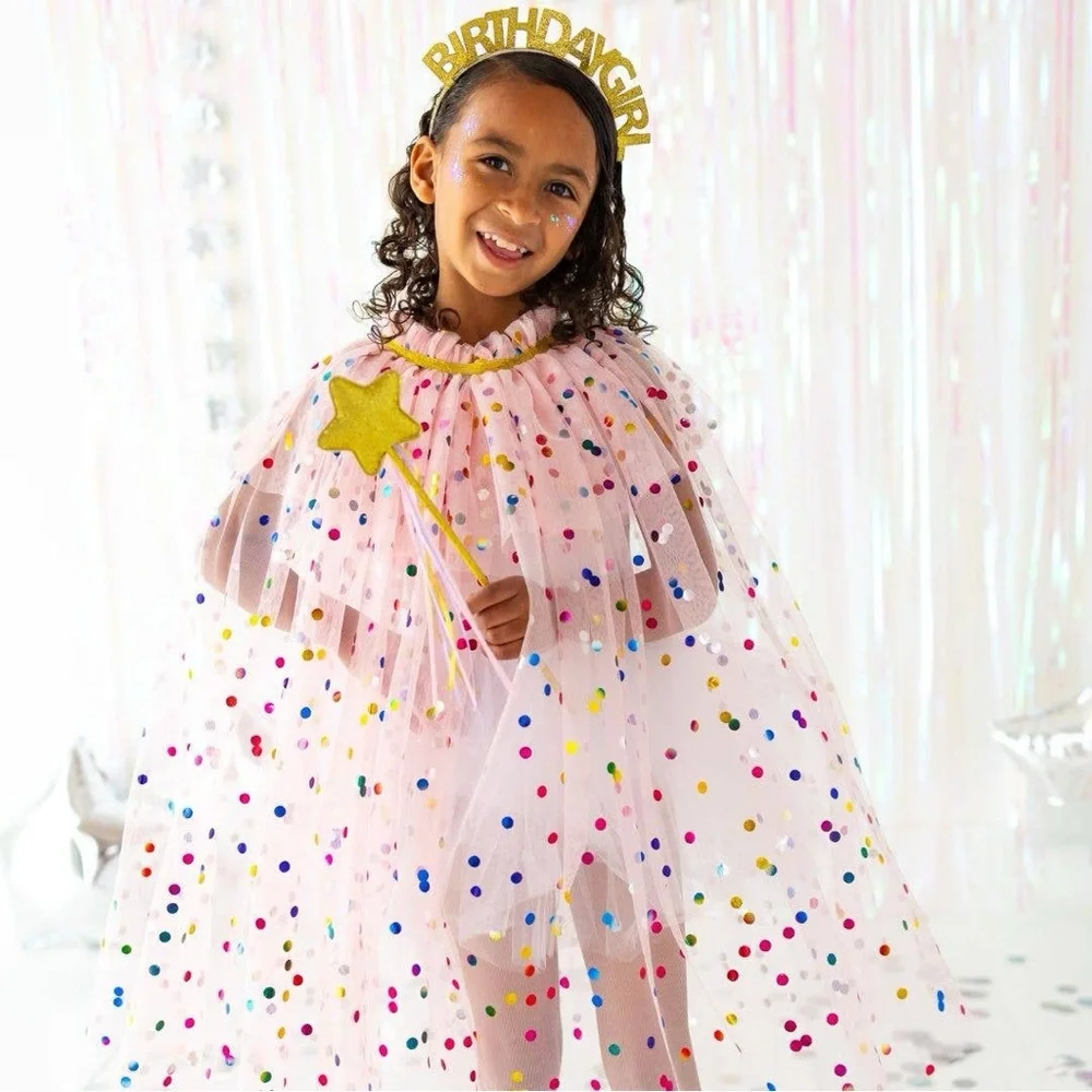Sweet Wink Birthday Girl Dress Up Kit Cape Wand Headband